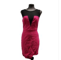 Trixxi Size 3 Pink and Black Mesh Sleeveless Mini Dress