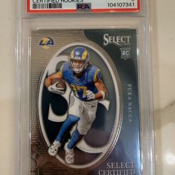 LA RAMS 2023 PANINI SELECT PUKA NACUA CERTIFIED ROOKIES RC PSA 9 MINT 