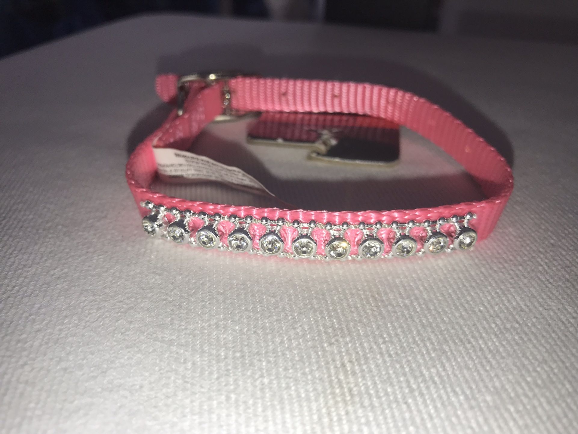 Small Pink Crystal Dog Collar 