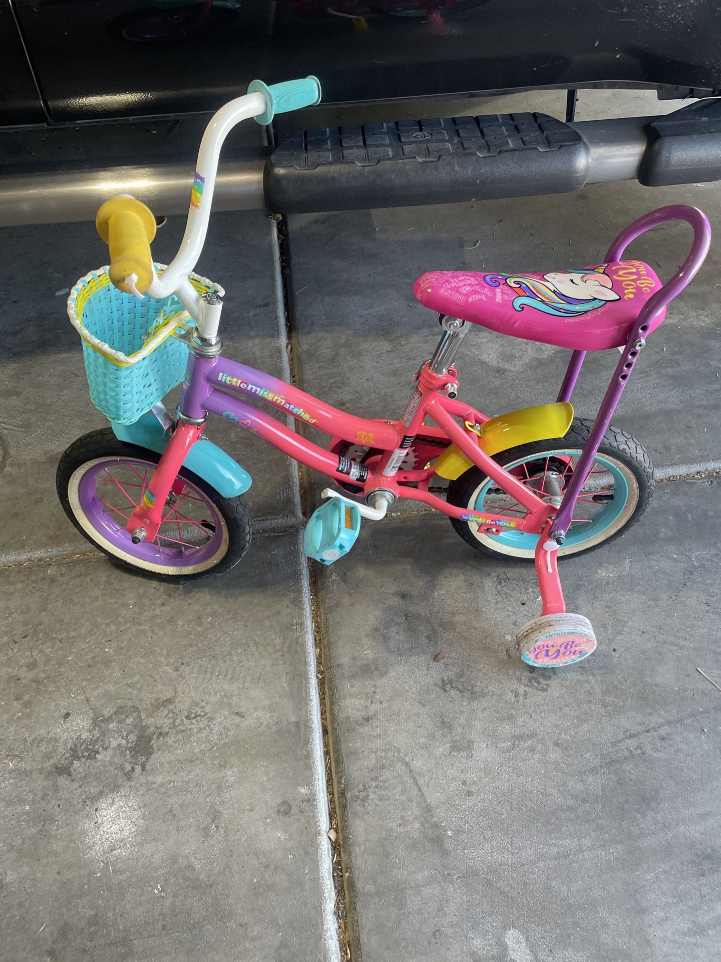 Little Mismatched  Unicorn 12” Girls Bike