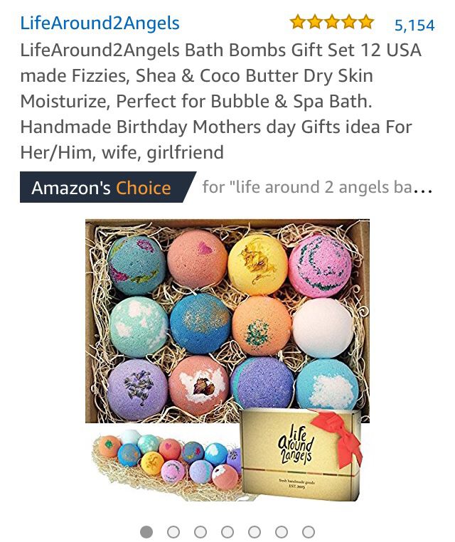  LifeAround2Angels Bath Bombs Gift Set 12 USA made Fizzies,  Shea & Coco Butter Dry Skin Moisturize, Perfect for Bubble Spa Bath.  Handmade Birthday Mothers day Gifts idea For Her/Him, wife
