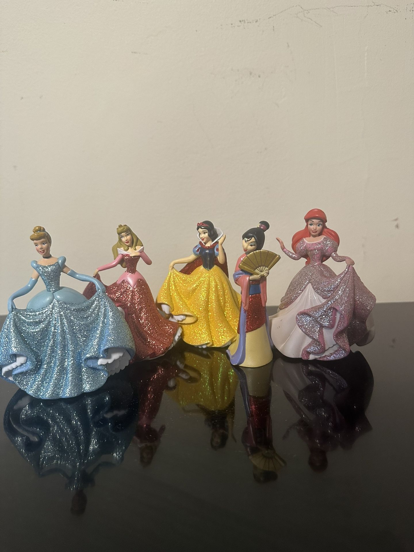 Set of 5 Disney Princess Figurines - Cinderella, Aurora, Snow White, Mulan, Ariel