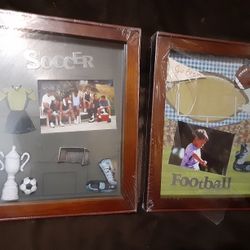 New In Package Football And Soccer Shadow Boxes $10 For Both 