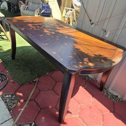 Dark Brown Wooden Dining Table Mahogony