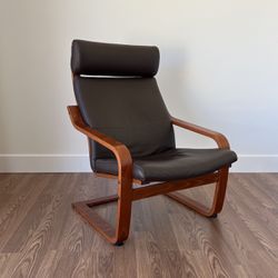 IKEA Poang Armchair With Flux Leather Cushions