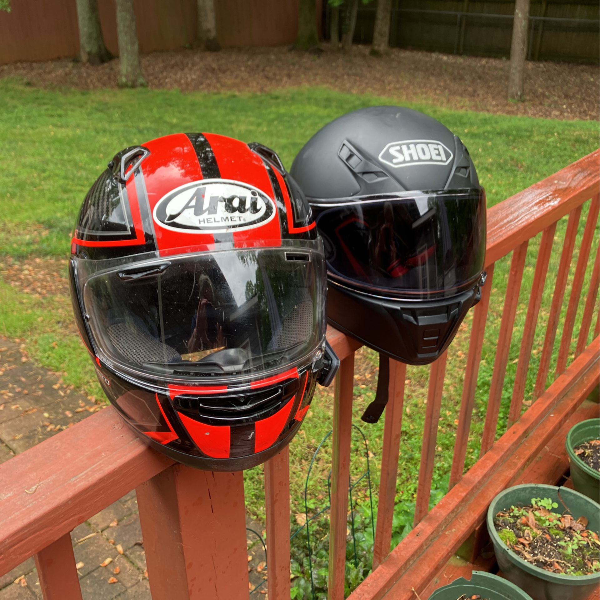 Arai and Shoei Motorcycle Helmets 
