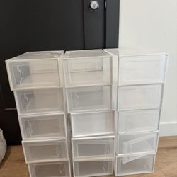 15 Clear Stackable Shoe Storage Boxes