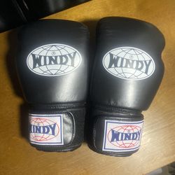 Authentic Japanese Windy Boxing/Muay Thai Gloves 14oz Black