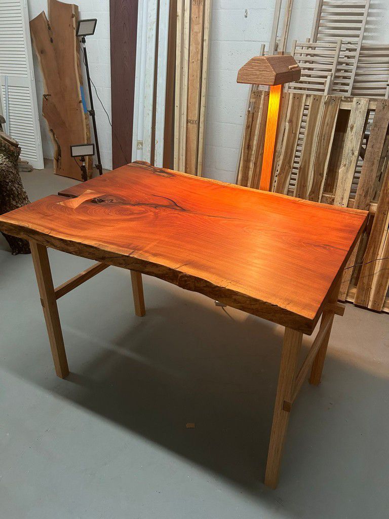 One Of A Kind Mahogany Desk With Removable Lamp.