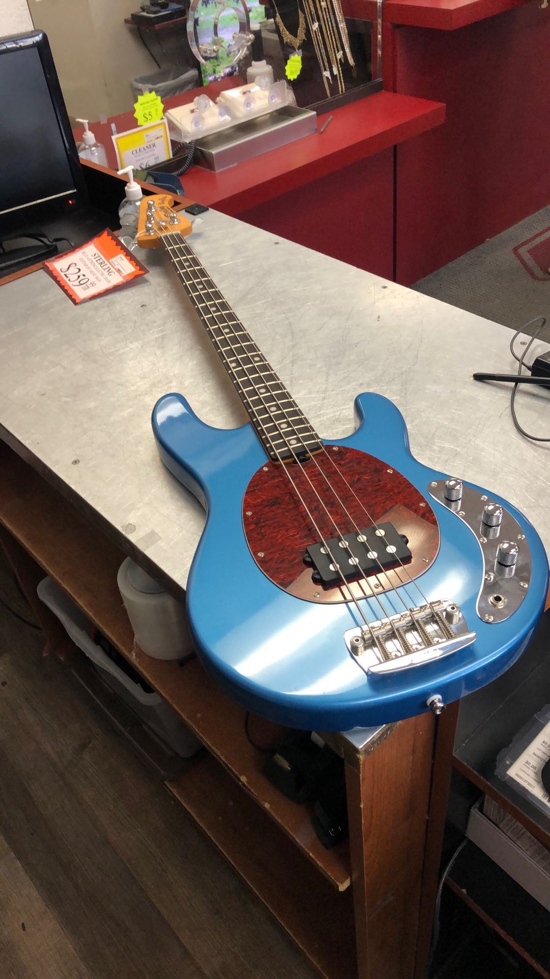 96091 Sterling STING RAY Blue 4-string Electric Bass Guitar By Music Man 587749