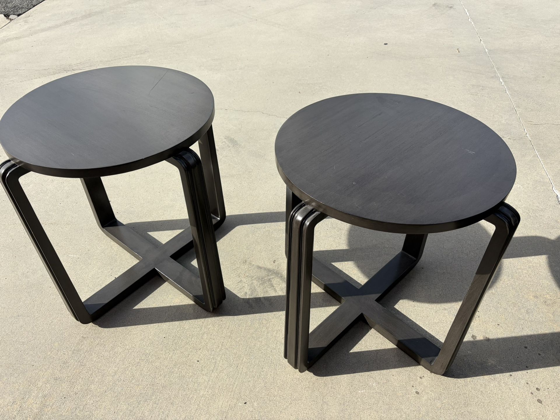 Sleek X Shape End/Side Tables