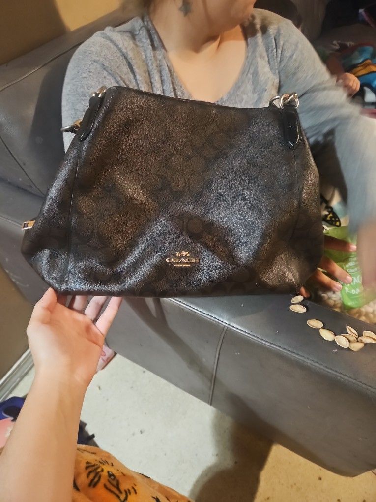 Coach Shoulder Bag ( Dark Brown)