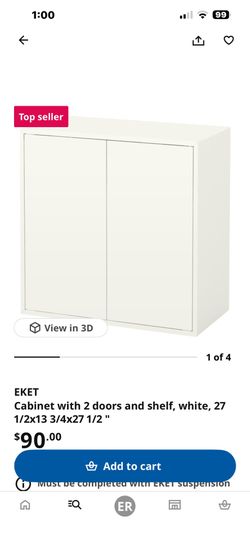 White storage cabinet ikea eket