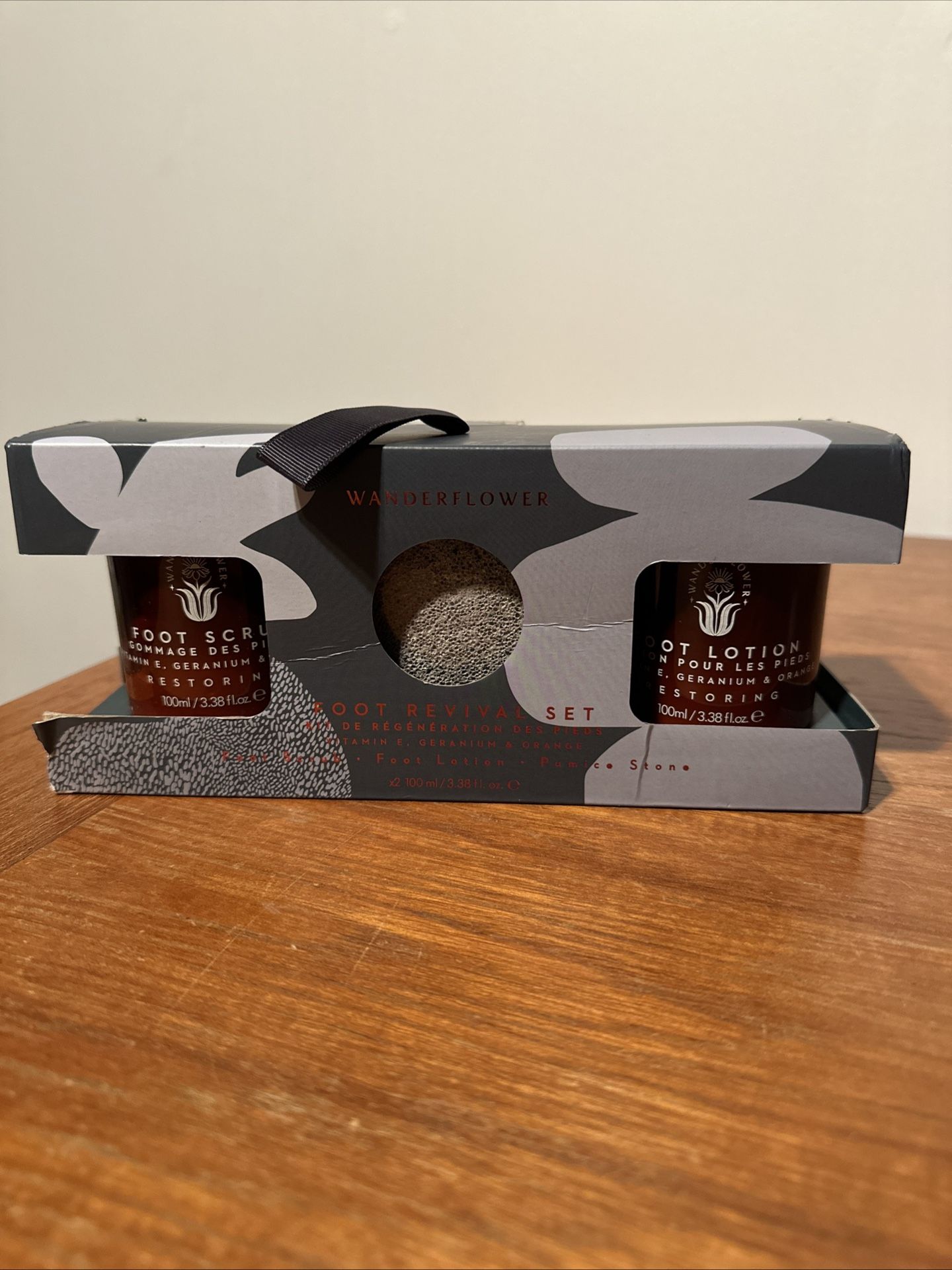 Foot Revival Set Scrub Lotion Pumice Stone Restoring New Vitamin E Unisex