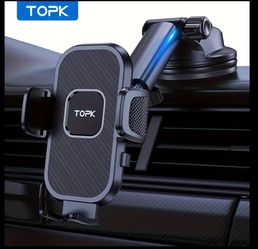 TOPK D38N Car Phone Holder – 360° Rotatable Dashboard Mount – New