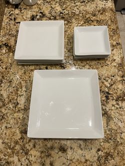 Dish Set - Square White Pottery Barn 