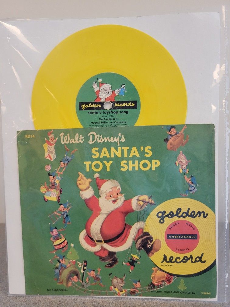 Vintage Christmas Walt Disney Santa's Toy Shop Record