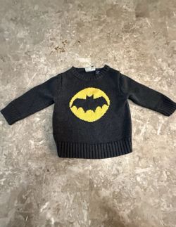Baby GAP Junk Food Toddler 18M-24M Batman Pullover Knit Sweater Gray Superhero