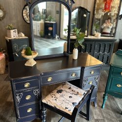 Beautiful Midnight Blue Antique Farmhouse Style Vanity 