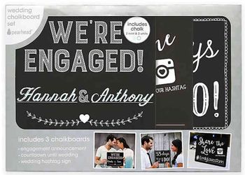 We’re Engaged Chalkboard Set by Pearhead