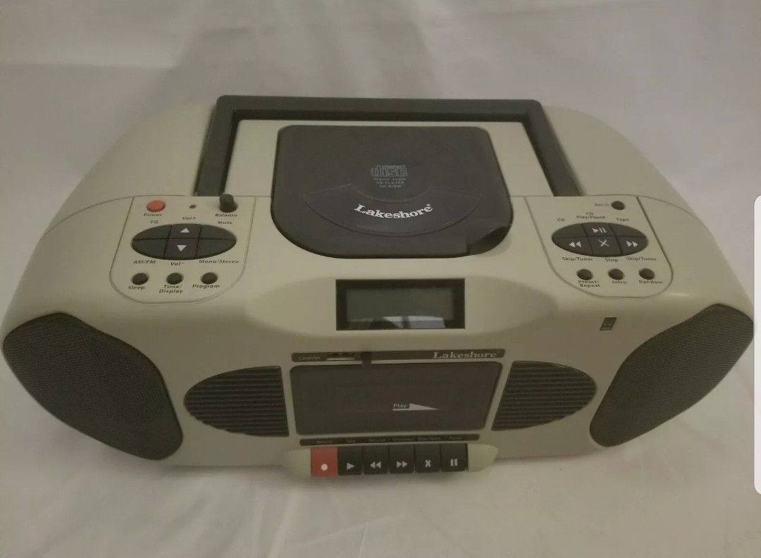 Lakeshore Boombox Classroom Radio CD Cassette Player Recorder EE493