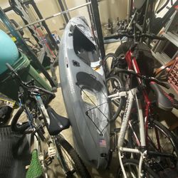 Fishing Kayak, Waders, Life Vest, Paddles, Anchor 