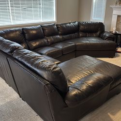 Brown Leather Couch