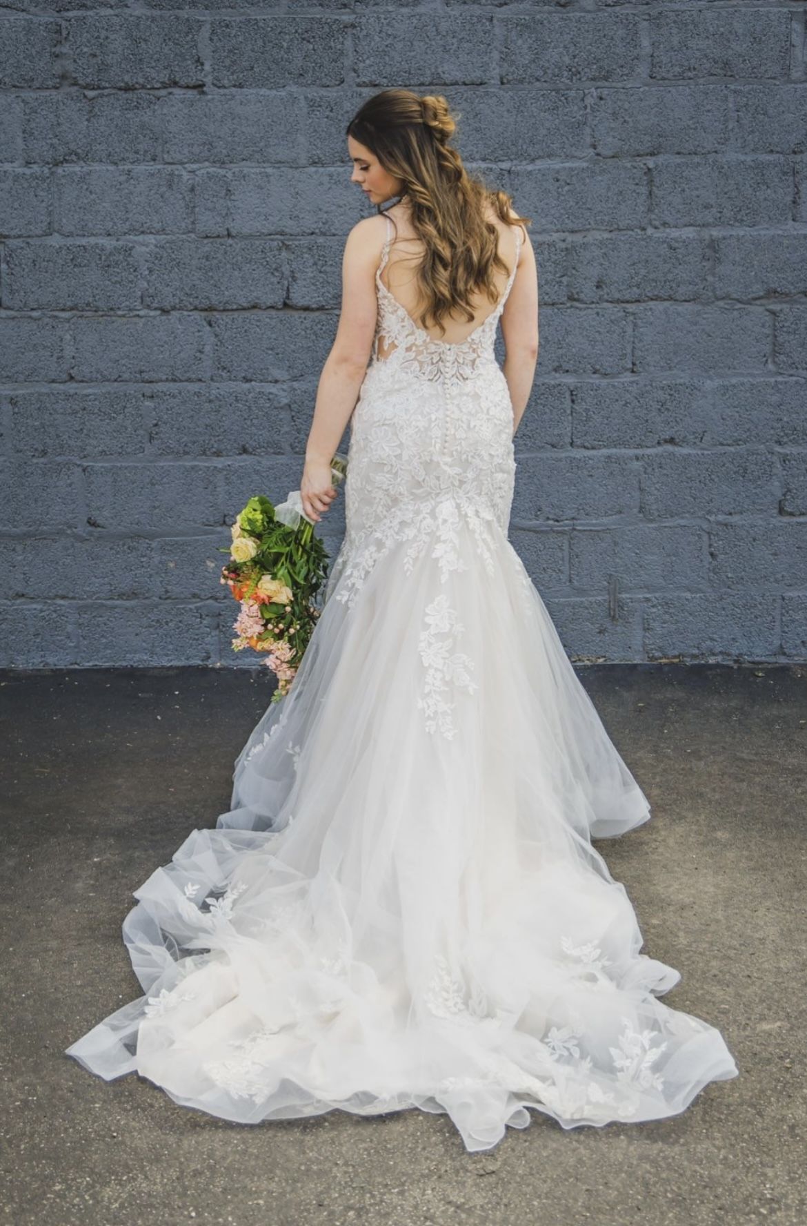 Sophia Tolli Designer White Lace Wedding Dress (Mermaid)