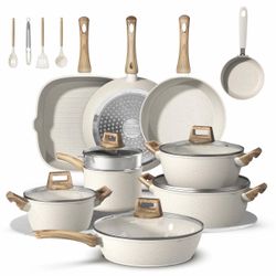 Brand New 25Pcs Pots and Pans Set Non Stick, Ceramic Cookware with Titanium-Reinforced Nonstick Coating, PFAS-Free & Induction Ready, Long-Lasting Per