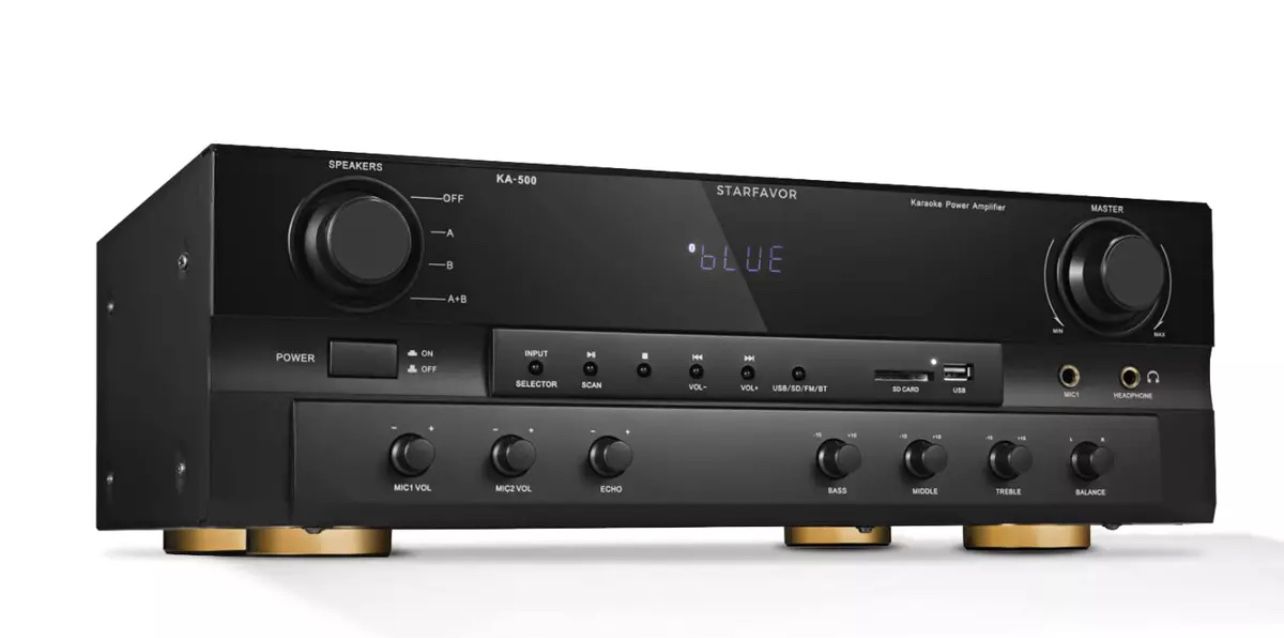Starfavor Stereo Receiver 6 Channel Karaoke Home Audio Amplifier 500W Peak Power