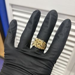 10K Solid Gold Nugget Ring Size 11.5 – 4.85g Heavy 🔥