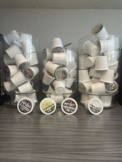 Coffee Pods Galore with Decorate Vase Display Holders