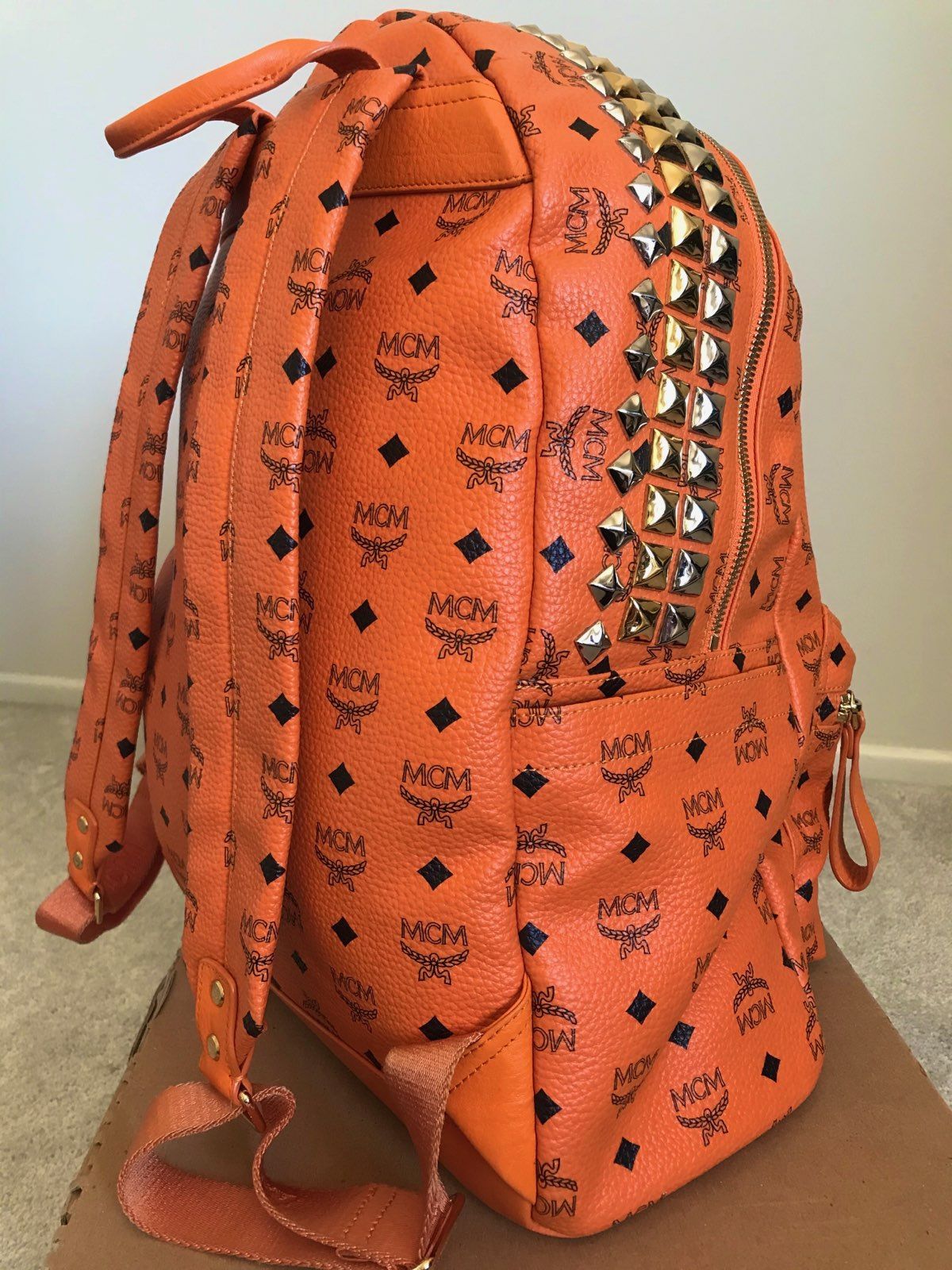 Orange studded Back Pack Leather backpack Michael Kors Orange in Leather - 25083046 main image 2
