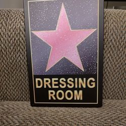 DRESSING ROOM METAL SIGN.  12" X 8".  NEW. PICKUP ONLY.