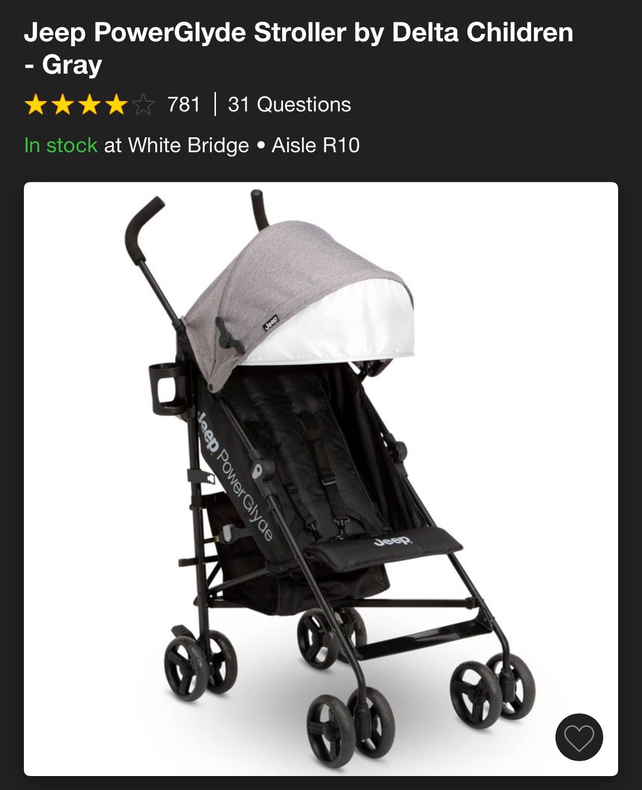 Jeep Power Glyde Stroller