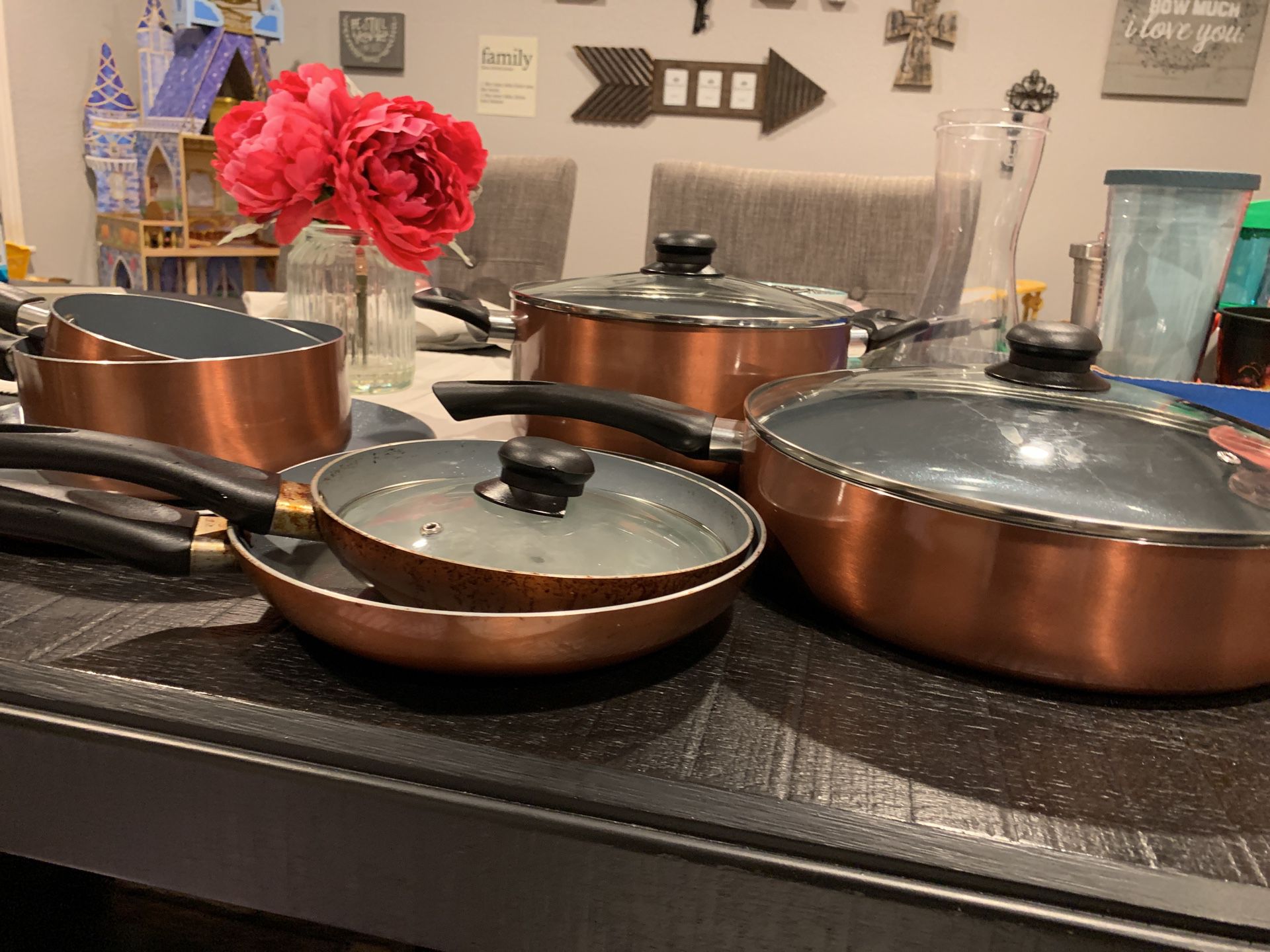 11pcs Copper pans