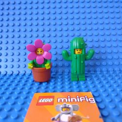 Lego Series 18 Flowerpot Girl And Cactus Girl Minifigure Bundle 