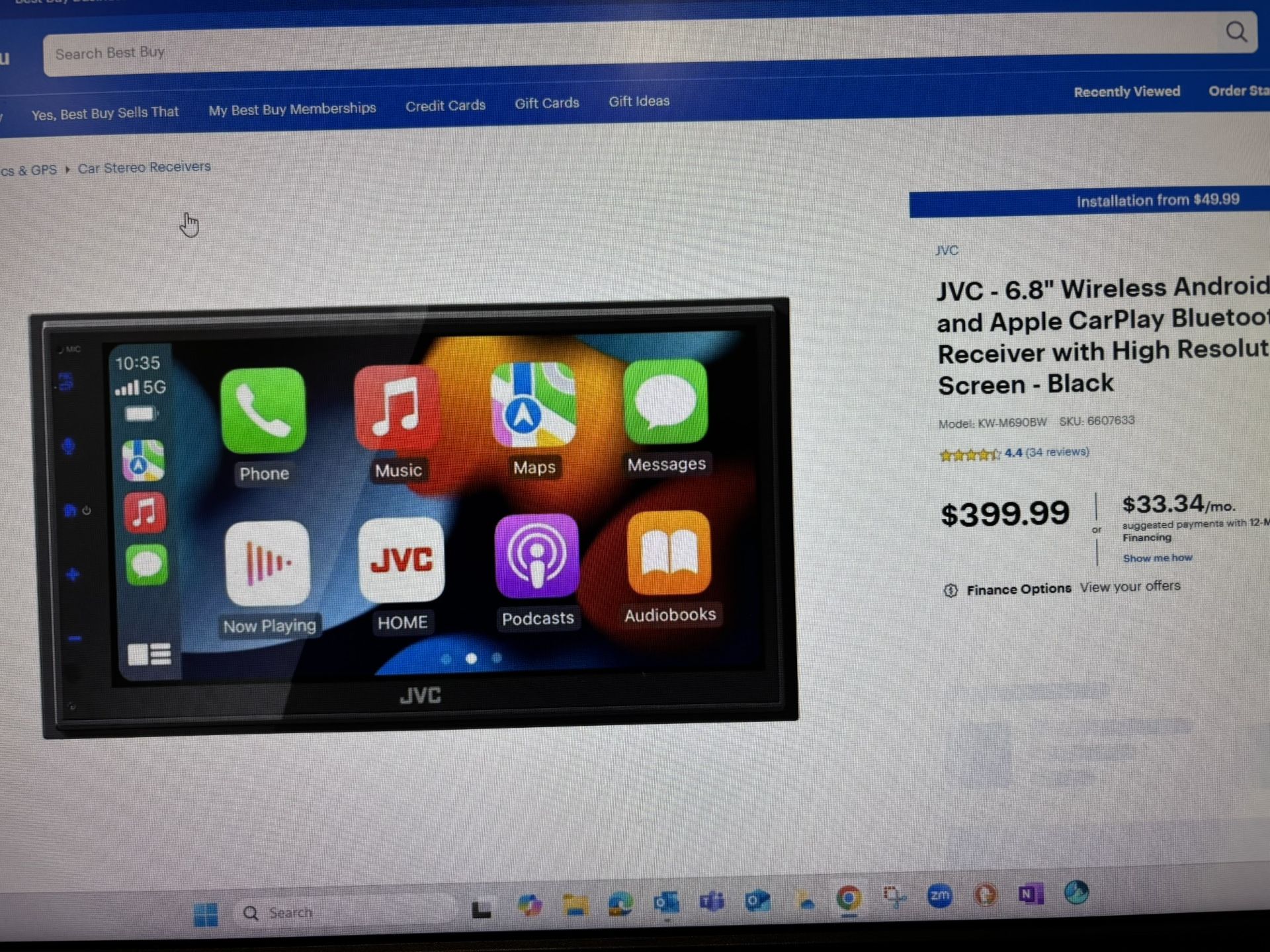 JVC 6.8 wireless Apple Android Bluetooth Receiver