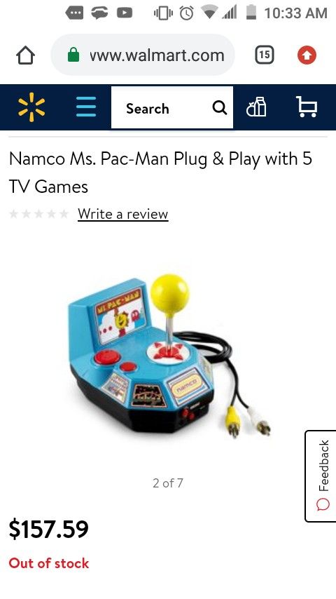 Namco Ms. Pac-Man Plug & Play with 5 TV Games
