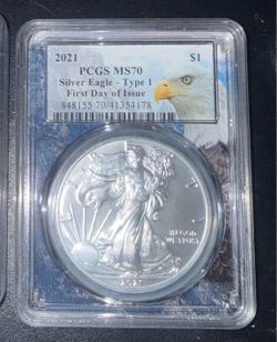 2021 Silver Eagle Type 1 PCGS MS70 First Day of Issue