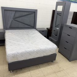 New Grey Bedroom Set (Queen/Full/Twin)