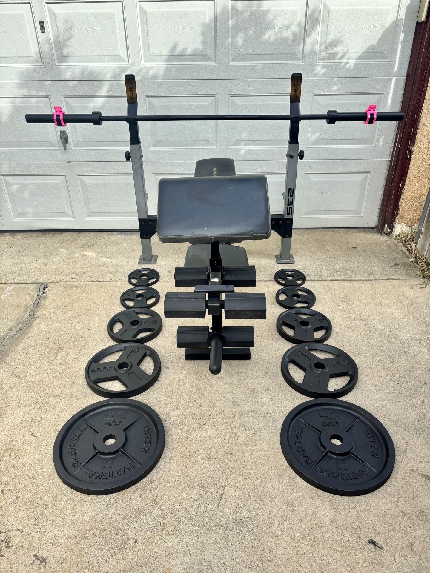 Olympic Weights, 7-ft Olympic Bar, Adjustable Bench Press