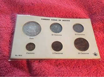 LOT OF COINS OF MEXICO PESO 1 CENTAVO 5 20 25 50 CENTAVOS SILVER