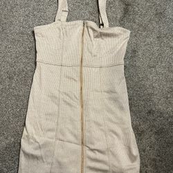 Zip Up Overalls Dress Size Large 