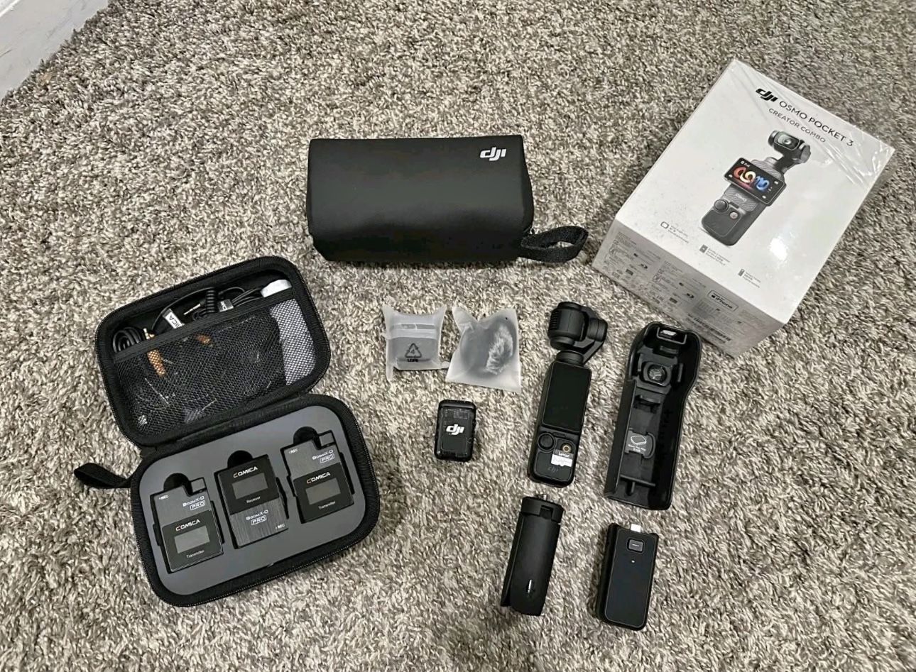 DJI Osmo Pocket 3 Creator Combo & Comica Microphone Bundle