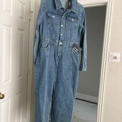 Lulus Blue Denim Jumpsuit