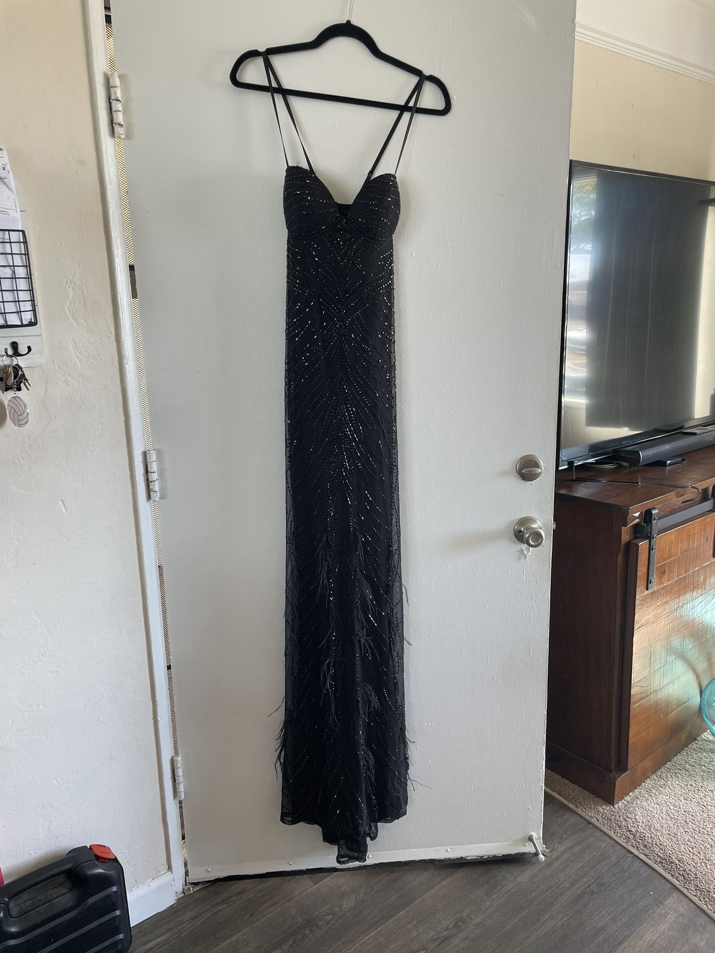 Prom/ Formal Rhinestone Feather Mermaid Dress