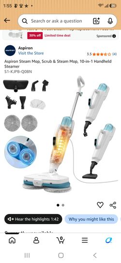 Aspiron 10-in-1 Steam Mop and Handheld Steamer