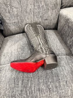 Black Cowboy Boot with Red Sole