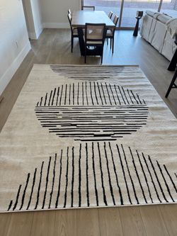 Abstract Black/Cream Rug